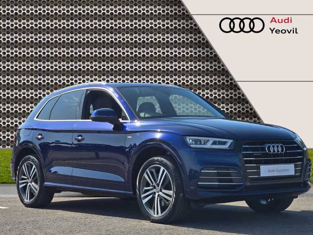 Audi Q5 TFSI e 2.0 S line Competition 55 TFSI e quattro 367 PS S tronic 4x4 vehicle Hybrid Navarra Blue Metallic