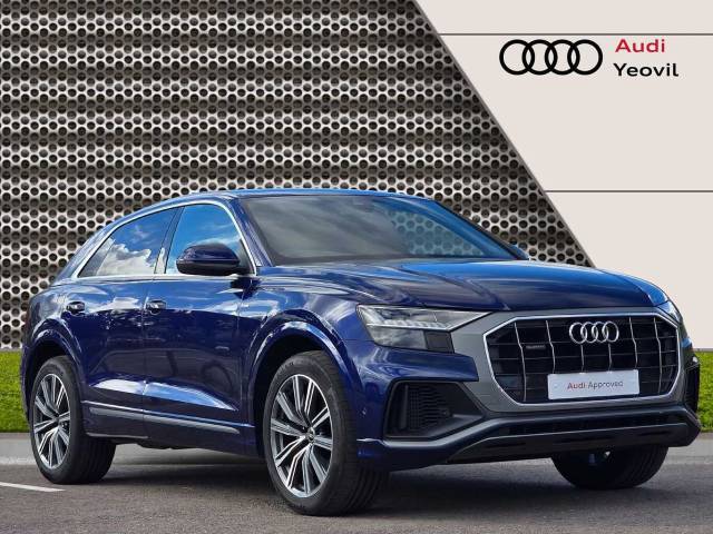 Audi Q8 3.0 S line 55 TFSI quattro 340 PS tiptronic 4x4 vehicle Petrol Navarra Blue Metallic